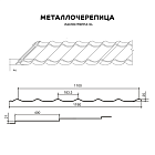 Металлочерепица МП Ламонтерра-XL Cloudy (КЛМА-02-Anticato-0.5)