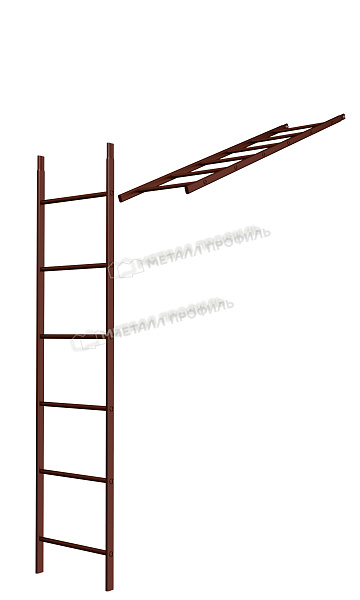Лестница кровельная стеновая дл. 1860 мм без кронштейнов (8017) ― купить в Заславле по доступным ценам.
