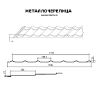 Металлочерепица МП Ламонтерра-X (ПЭ-01-7004-0.45)